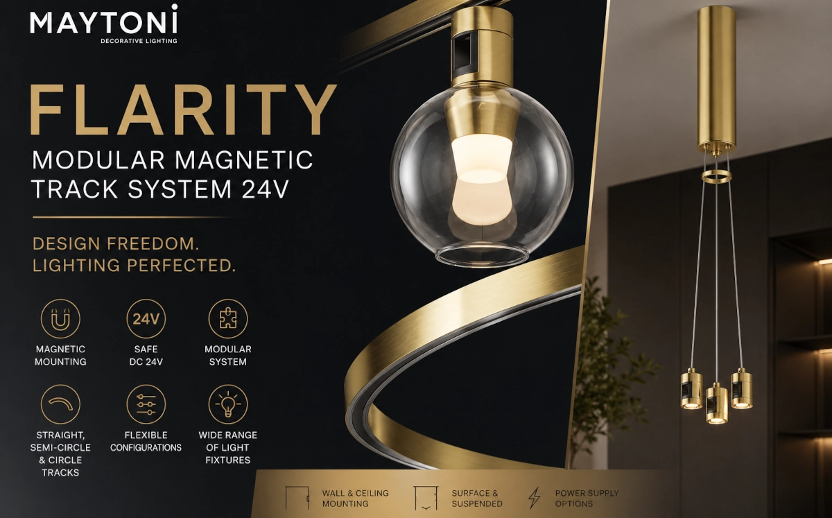 FLARITY od Maytoni – moderní magnetický kolejnicový systém 24 V