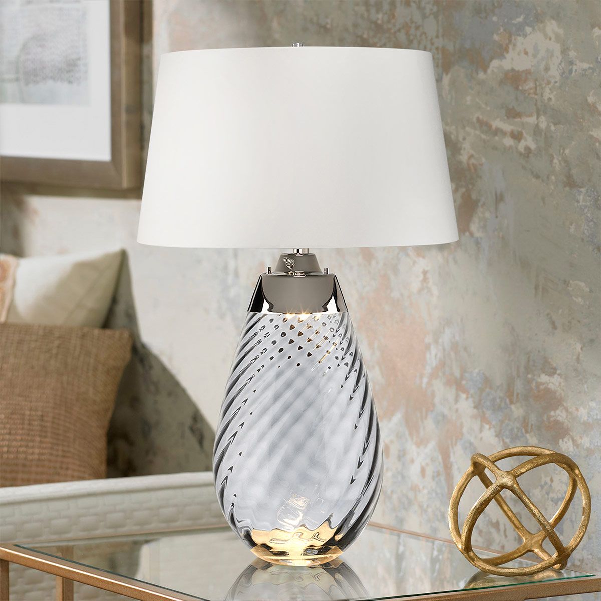 Elstead Lighting-LENA LARGE-LENA-TL-L-SMOKE-OWSS-ELSLENATLLSMOKEOWSS
