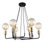 Italux BETTY MDM-3901/6 BK+BRO Závěsná lampa 6x40W/E27 IP20