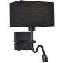 Italux NORTE WL-1122-2-BL-BM-RC-BL Nástěnná lampa 2x60W, 3W/E27, LED 3000K 350LM IP20