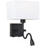 Italux NORTE WL-1122-2-BL-BM-RC-WH Nástěnná lampa 2x60W, 3W/E27, LED 3000K 350LM IP20
