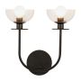 Elstead Lighting Sylvia ALM-SYLVIA-2WB-BK-CL Nástěnná lampa 2x40W/E14 IP20
