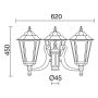 Novolux ELITE 6 096U-G05X1A-01 Lampička na sloup 3x70W/E27 IP43