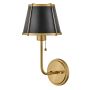 Hinkley Lighting Clarke HK-CLARKE1-BR-BK Nástěnná lampa 1x40W/E27 IP20