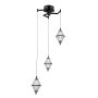 Italux Fuente PND-34395-3-BK Závěsná lampa 3x15W/LED 3000K 1108lm IP20
