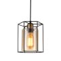 Italux KALULA PND-78901-1-BK+AMB Závěsná lampa 1x40W/E27 IP20