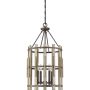 Quoizel WOOD HOLLOW QZ-WOOD-HOLLOW-4P Závěsná lampa 4x60W/E14