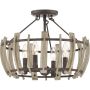 Quoizel WOOD HOLLOW QZ-WOOD-HOLLOW-SF Stropní lampa 4x60W/E14