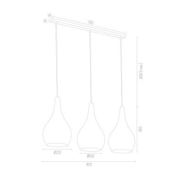 Argon SANTANA 1408 Závěsná lampa 3x15W/E27 IP20