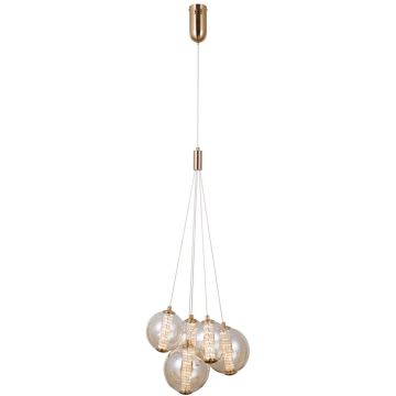 Italux Butero PND-34359-5-HBR-AMB Závěsná lampa 5x20W/LED 3000K 1830lm IP20