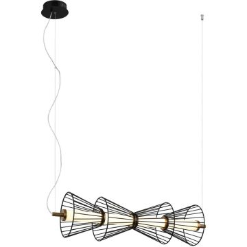 Italux Sanke PND-63849-4-BK Závěsná lampa 1x15W/LED 3000K 600lm IP20