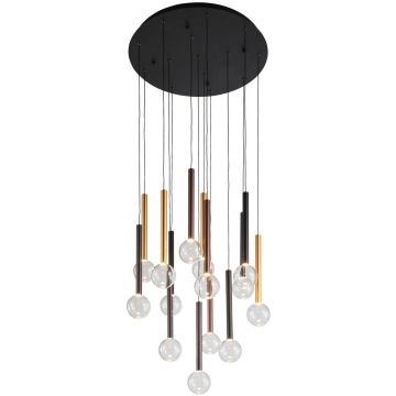 Italux Alinos PND-24019-14A-BK Závěsná lampa 14x58W/LED 3000K 4410lm IP20