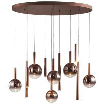 Italux Camino PND-24038-12B-COPP Závěsná lampa 12x60W/LED 3000K 2469lm IP20