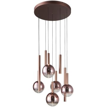 Italux Camino PND-24038-9A-COPP Závěsná lampa 9x54W/LED 3000K 2112lm IP20