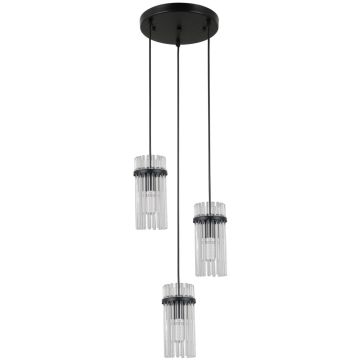 Italux Merto PND-40930-3A-BK Závěsná lampa 3x40W/E14 IP20