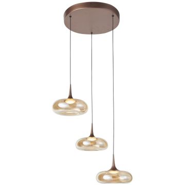 Italux Tenele PND-24028-3A-COPP Závěsná lampa 3x21W/LED 3000K 1300lm IP20