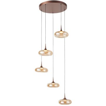 Italux Tenele PND-24028-5A-COPP Závěsná lampa 5x35W/LED 3000K 1514lm IP20