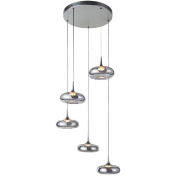 Italux Tenele PND-24028-5A-SILV Závěsná lampa 5x35W/LED 3000K 1514lm IP20