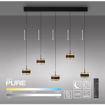 Paul Neuhaus PURE FALLING RINGS 2504-18 Závěsná lampa 5x8W/LED 2200-5000k 1500lm ip20