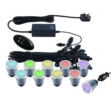 Endon IKONPRO 59136 Vjezdová lampa 10x0.75W/SMD 5050 RGB IP67