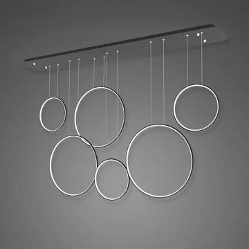 Altavola Design Ledowe okręgi LA076/P_180_in_3k_black Závěsná lampa 6x130W/LED 3000K 7800lm IP44