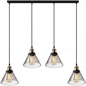 Altavola Design NEW YORK LOFT LA034/CL4_smoky Závěsná lampa 4x40W/E27 IP20