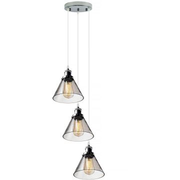 Altavola Design NEW YORK LOFT LA034/CO3_smoky_chrom Závěsná lampa 3x40W/E27 IP20