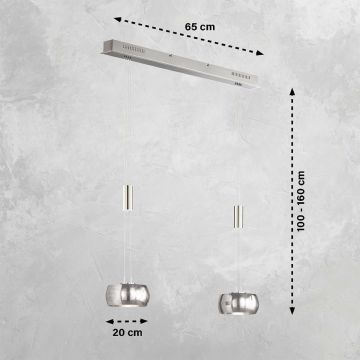 Fischer&Honsel Colette 60989 Závěsná lampa 2x9W/LED 2700K 1900 lm IP20