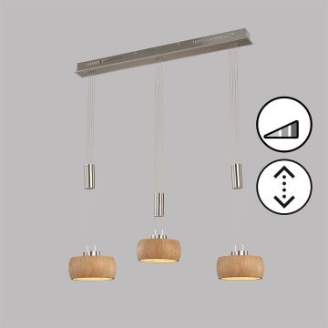 Fischer&Honsel SHINE-WOOD 61073 Závěsná lampa 3x9W/LED 2700K 2900 lm IP20