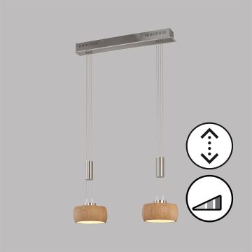 Fischer&Honsel SHINE-WOOD 61074 Závěsná lampa 2x9W/LED 2700K 1900 lm IP20