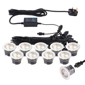 Endon IKONPRO CCT 73349 Vjezdová lampa 10x0,75W/LED 3000K/4000K 410LM IP67