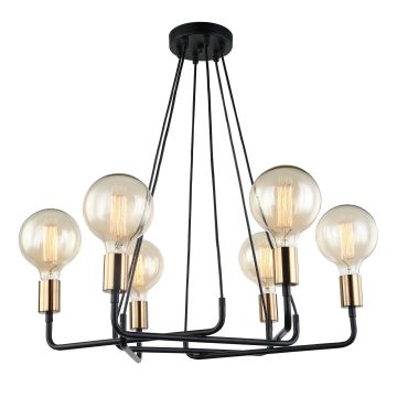 Italux BETTY MDM-3901/6 BK+BRO Závěsná lampa 6x40W/E27 IP20