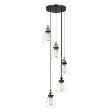 Italux FRANCIS MDM-2563/5 GD+CL Závěsná lampa 5x40W/E27