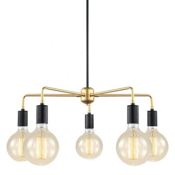 Italux MALENE MDM3386/5 BK+GD Lustr 5x40W/E27