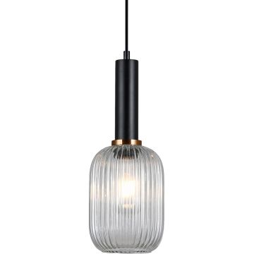 Italux ANTIOLA PND-5588-1M-BK+CL Závěsná lampa 1x40W/E27 IP20