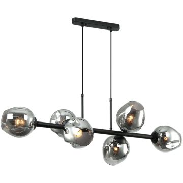 Italux BORGO PND-30843-6 BK+SG Závěsná lampa 6x40W/E27 IP20
