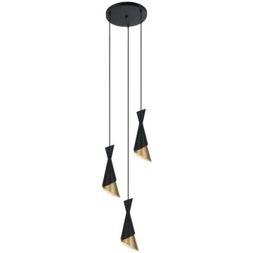 Italux MALIA PND-85949-3 BK+GD Závěsná lampa 3x40W/E27 IP20