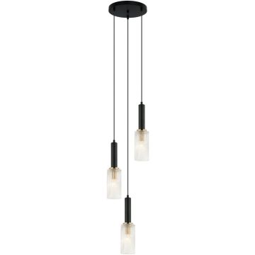 Italux PEROLA PND-43309-3 BK+BR Závěsná lampa 3x40W/E14 IP20