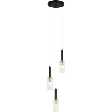 Italux PEROLA PND-43363-3 BK+BR Závěsná lampa 3x40W/E14 IP20