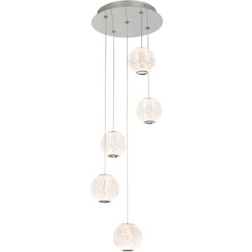 Italux ROSARIO PND-12220121-5A-CR Závěsná lampa 5x21W/LED 3200K 1400LM IP20