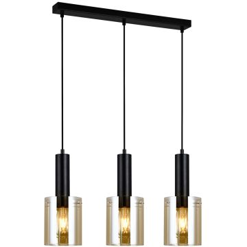 Italux SARDO PND-5581-3-BK+AMB Závěsná lampa 3x40W/E27 IP20