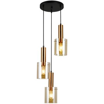 Italux SARDO PND-5581-3A-BRO+AMB Závěsná lampa 3x40W/E27 IP20
