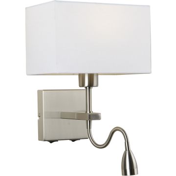 Italux NORTE WL-1122-2-BL-SN-RC-WH Nástěnná lampa 2x60W, 3W/E27, LED 3000K 350LM IP20