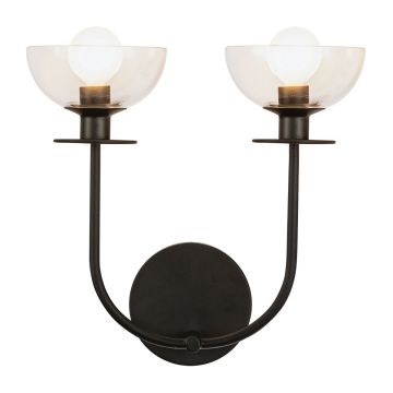 Elstead Lighting Sylvia ALM-SYLVIA-2WB-BK-CL Nástěnná lampa 2x40W/E14 IP20