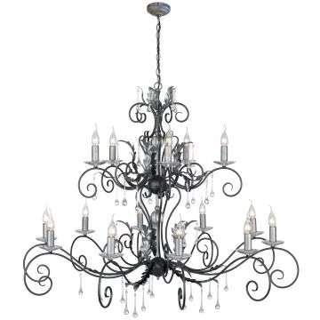 Elstead Lighting AMARILLI AML15-BLK-SILVER Lustr 15x60W/E14