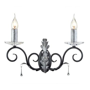 Elstead Lighting AMARILLI AML2-BLK-SILVER Nástěnná lampa 2x60W/E14