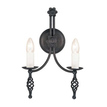 Elstead Lighting BELFRY BY2-BLACK Nástěnná lampa 2x60W/E14