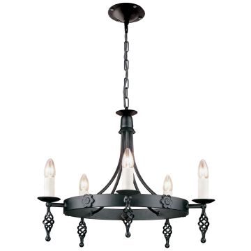 Elstead Lighting BELFRY BY5-BLACK Lustr 5x60W/E14