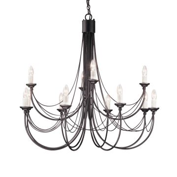 Elstead Lighting CARISBROOKE CB12-BLACK Lustr 12x60W/E14