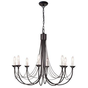 Elstead Lighting CARISBROOKE CB8-BLACK Lustr 8x60W/E14